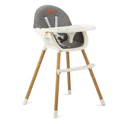 Scaun de masa copii Momi Reki, Piele ecologica, Dark Grey, Culoare: Gri