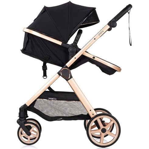 Carucior Chipolino Vista 3 in 1 blackberry, Culoare: Negru/Auriu, Model: 3 in 1,poza 7