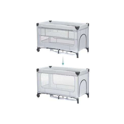 Patut pliabil Capri light grey Fillikid, Culoare: Gri, Dimensiuni: 120x60,poza 9