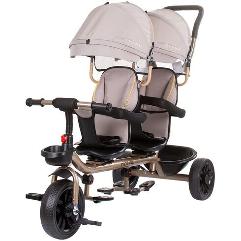 Tricicleta gemeni Chipolino Hip Hop sand, Culoare: Crem  - ExclusivMAG.ro Tricicleta gemeni Chipolino Hip Hop sand, Culoare: Crem