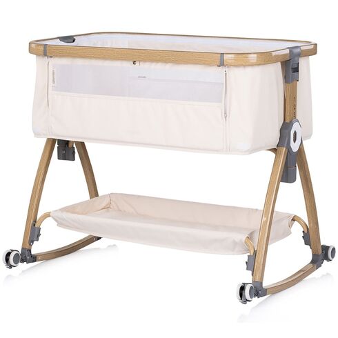 Patut co-sleeper Chipolino Charisma cu laterala culisanta cashmere wood, Culoare: Bej, Dimensiuni: 80x50,poza 6