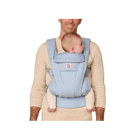 Marsupiu Ergobaby Omni Deluxe Cotton Serene Blue Flowers, Culoare: Blue,poza 3