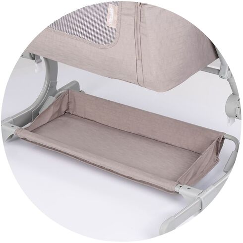 Patut co-sleeper Chipolino Eleganza cu laterala culisanta tiramisu, Culoare: Crem, Dimensiuni: 80x50,poza 5
