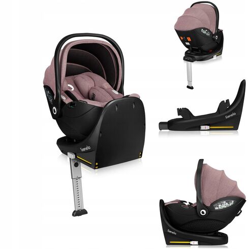 Scoica auto, Lionelo, Moxie, i-Size, Include baza rotativa 360 cu picior de fixare, 40-87 cm, R129, Mov, Culoare: Mov, Grupa: 0-13kg (0 luni - 12 luni)