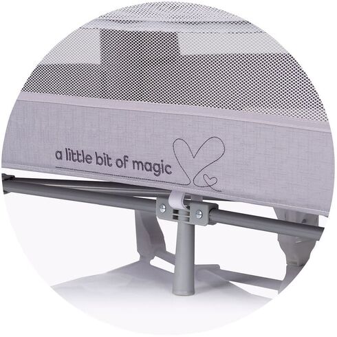 Patut pliabil Chipolino Glory cu laterala culisanta cloud, Culoare: Gri, Dimensiuni: 120x60,poza 4
