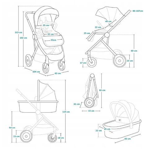 Carucior Lionelo Amber 2 in 1, Pana la 22 kg, Bej, Culoare: Bej, Model: 2 in 1,poza 13
