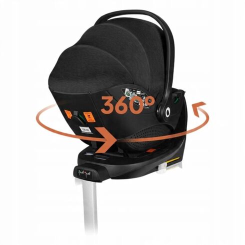 Baza scaun auto i-Size, Lionelo, Moxie, Rotativa 360, Cu isofix si picior stabilizator, Negru,poza 12