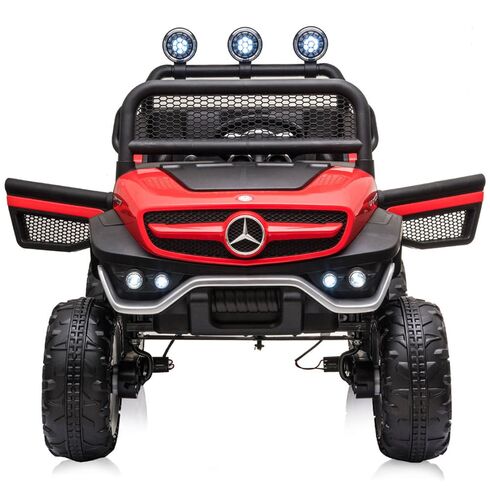 Masinuta electrica Chipolino OffRoad Mercedes Unimog cu scaun din piele si roti EVA red,poza 7