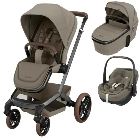 Sistem 3in1 Maxi-Cosi FAME Carucior + Landou + Scoica Auto Pebble 360 PRO2 TWILLIC TRUFFLE, Culoare: Crem, Model: 3 in 1