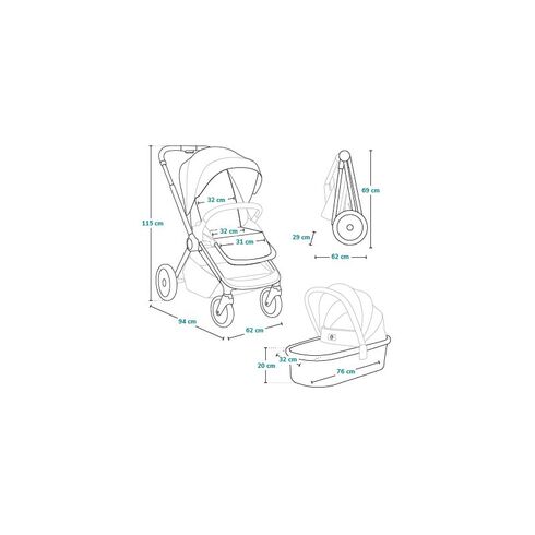 Carucior 2 in 1, Lionelo, Layla, Pana la 22 kg, Gri, Culoare: Gri, Model: 2 in 1,poza 10