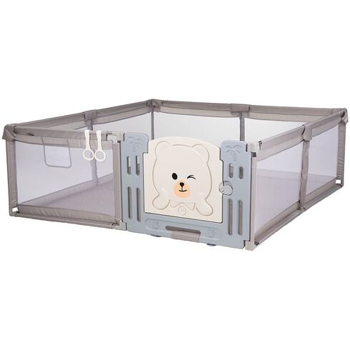 Tarc de joaca Chipolino Amico 200x180 cm cu usa beige, Culoare: Bej