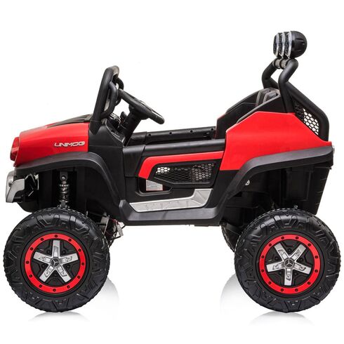 Masinuta electrica Chipolino OffRoad Mercedes Unimog cu scaun din piele si roti EVA red,poza 3
