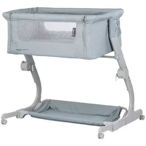 Patut co-sleeper Chipolino Eleganza cu laterala culisanta basil, Culoare: Verde, Dimensiuni: 80x50