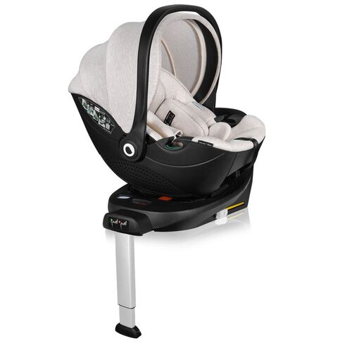 Scoica auto, Lionelo, Moxie, i-Size, Include baza rotativa 360 cu picior de fixare, 40-87 cm, R129, Bej, Culoare: Bej, Grupa: 0-13kg (0 luni - 12 luni),poza 12