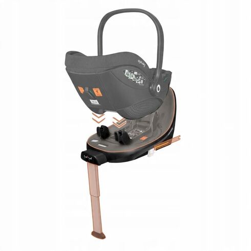 Baza scaun auto i-Size, Lionelo, Moxie, Rotativa 360, Cu isofix si picior stabilizator, Negru,poza 11