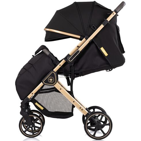 Carucior sport Chipolino Omnia cu maner reversibil noir, Culoare: Negru/Auriu, Model: sport,poza 6