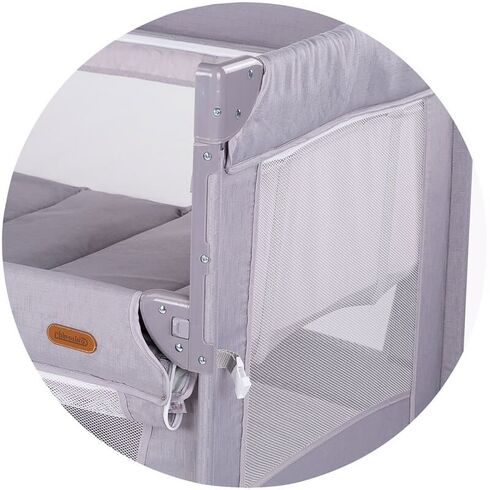 Patut pliabil Chipolino Glory cu laterala culisanta cloud, Culoare: Gri, Dimensiuni: 120x60,poza 3