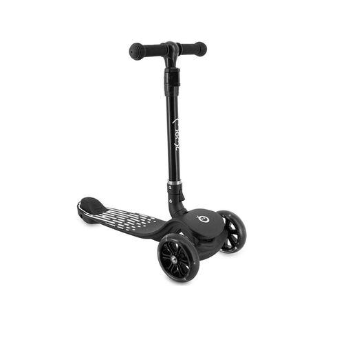 Trotineta pliabila cu roti LED pentru copii, 3 Ani+, MoMi San - Negru, Culoare: Negru