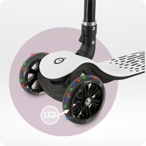 Trotineta pliabila cu roti LED pentru copii, 3 Ani+, MoMi San - Gri, Culoare: Gri,poza 6