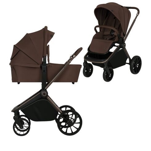 Carucior 2 in 1, Lionelo, Mika Plus, Pana la 22 kg, Mocha Mousse, Culoare: Multicolor, Model: 2 in 1