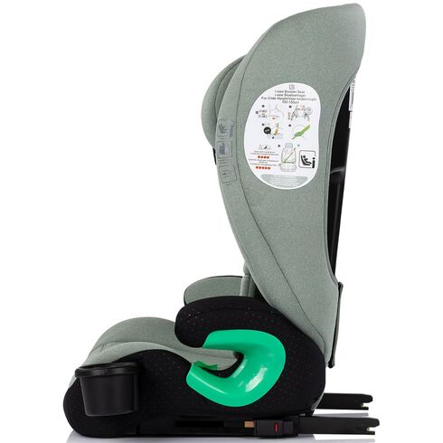Scaun auto Chipolino Patrol I-Size 100-150 cm cu sistem Isofix matcha, Culoare: Verde, Grupa: 15-36kg (4 ani - 12 ani),poza 4