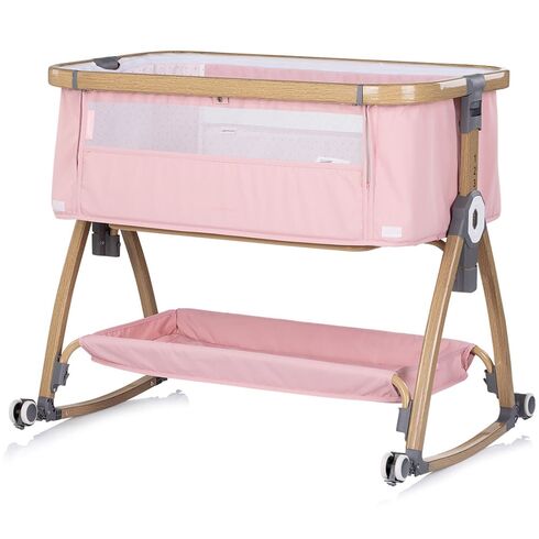Patut co-sleeper Chipolino Charisma cu laterala culisanta powder pink wood, Culoare: Roz, Dimensiuni: 80x50,poza 6