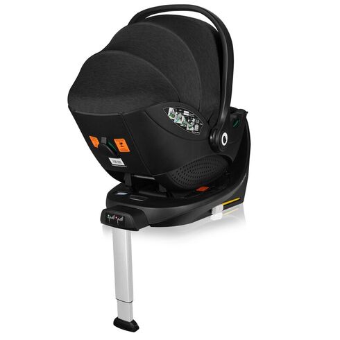 Baza scaun auto i-Size, Lionelo, Moxie, Rotativa 360, Cu isofix si picior stabilizator, Negru,poza 8