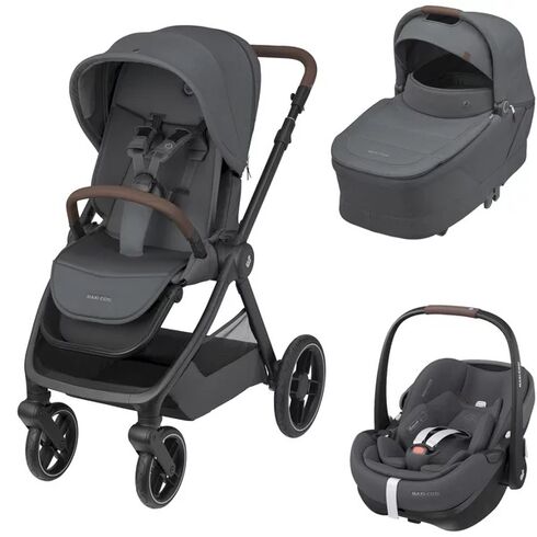 Sistem 3in1 Maxi-Cosi OXFORD Carucior + Landou Sense + Scoica Auto Pebble 360 PRO2 TWILLIC GRAPHITE, Culoare: Gri, Model: 3 in 1