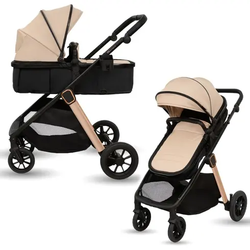 Carucior transformabil 2in1, Appekids Elite - Sand, Culoare: Bej, Model: 2 in 1