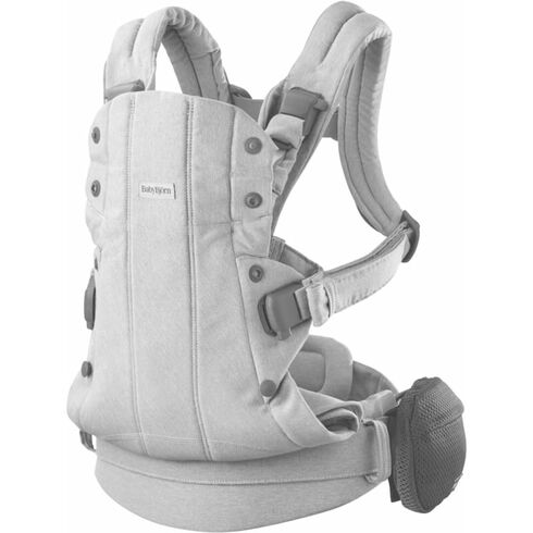 BabyBjorn - Marsupiu anatomic cu multiple pozitii de purtare colectia Harmony, tesatura melange, Light Gray