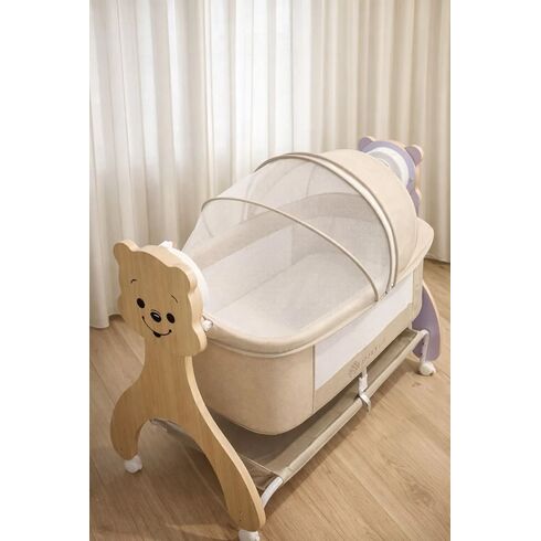 Patut Multifunctional cu leganare electrica, sunete si Bluetooth, AppeKids - Buggy,poza 2