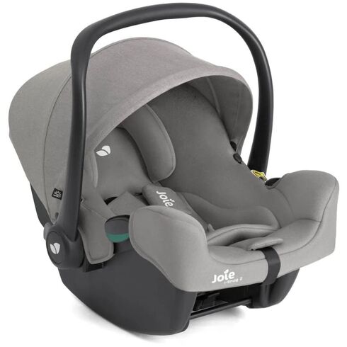 Joie - Scoica auto i-Snug 2 cu tetiera reglabila, 40-75 cm, Quartz, testata ADAC si certificata R129, Culoare: Gri deschis, Grupa: 0-13kg (0 luni - 12 luni)