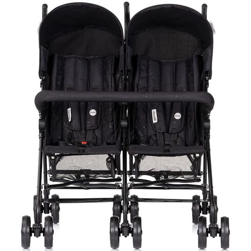 Carucior gemeni Chipolino Double Point blackberry, Culoare: Negru, Model: gemeni,poza 2