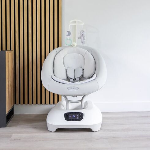 Leagan electric Graco Eluma Sway cu tehnologie inteligenta de detectare a plansului, pentru bebelusi, alb Rori,poza 6