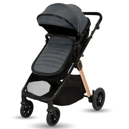 Carucior transformabil 2in1, Appekids Elite - Navy Grey, Culoare: Gri/Negru, Model: 2 in 1,poza 3