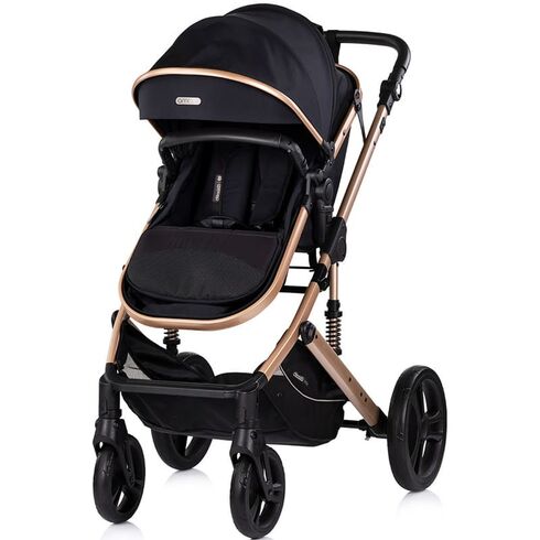 Carucior Chipolino Amore 2 in 1 noir, Culoare: Negru/Auriu, Model: 2 in 1,poza 2