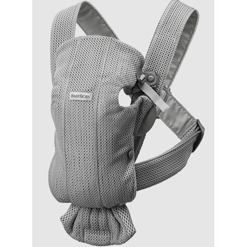 Babybjorn - Marsupiu anatomic Mini, cu multiple pozitii de purtare, Grey, 3D Mesh, Culoare: Gri