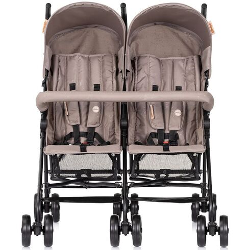 Carucior gemeni Chipolino Double Point tiramisu, Culoare: Crem, Model: gemeni,poza 2