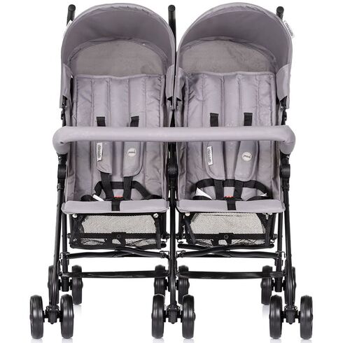 Carucior gemeni Chipolino Double Point cloud, Culoare: Gri deschis, Model: gemeni,poza 2