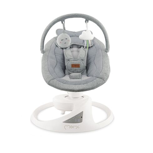 Balansoar electric pentru bebelusi cu sezut rotativ 360 grade , Momi Pearl - Grey, Culoare: Gri,poza 2