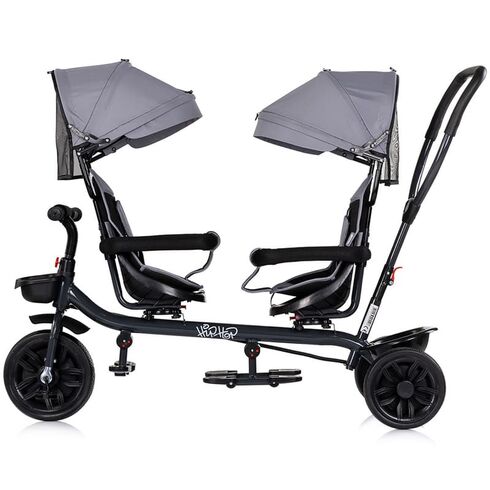 Tricicleta gemeni Chipolino Hip Hop platinum, Culoare: Gri,poza 3