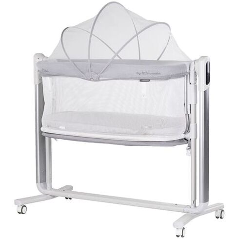 Leagan electric si patut pentru copii Chipolino Ultima cu laterala culisanta grey, Culoare: Gri