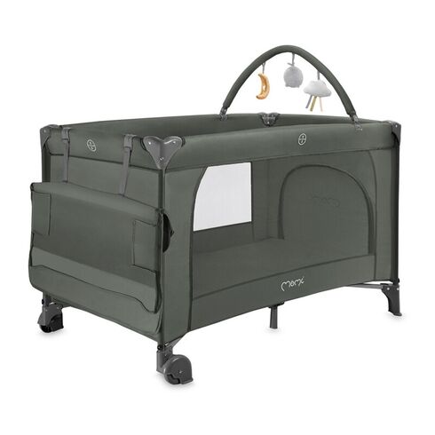 Patut pliabil cu doua nivele si masuta de infasat, 60x120 cm, Momi, Belove Plus - Green, Culoare: Verde inchis, Dimensiuni: 120x60