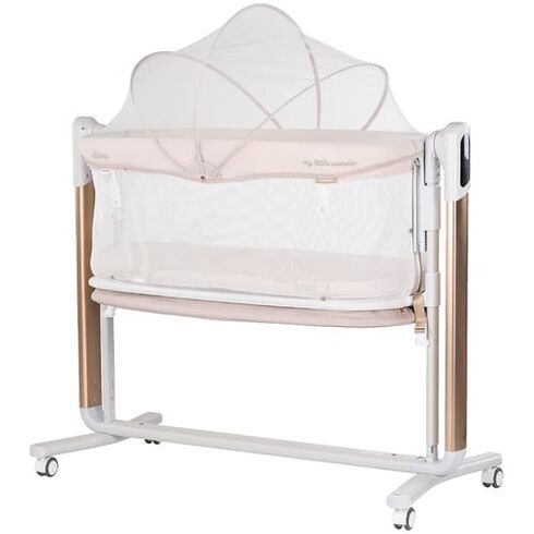 Leagan electric si patut pentru copii Chipolino Ultima cu laterala culisanta beige, Culoare: Bej