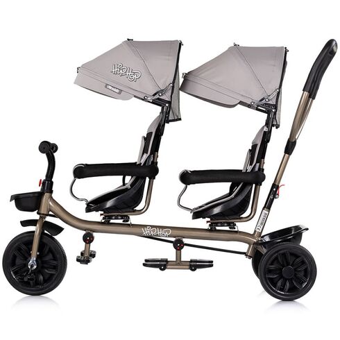 Tricicleta gemeni Chipolino Hip Hop latte, Culoare: Crem,poza 2