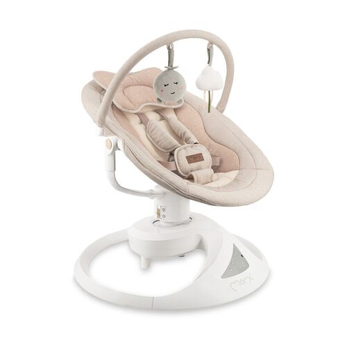 Balansoar electric pentru bebelusi cu sezut rotativ 360 grade , Momi Pearl - Beige, Culoare: Bej