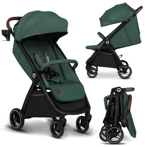 Carucior sport, Lionelo, Ingrid, Pana la 22 Kg, 6 luni+, Verde, Culoare: Verde inchis, Model: sport,poza 2