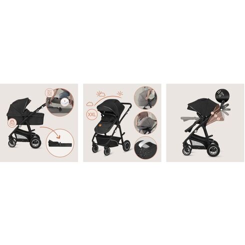 Carucior 3 in 1, Lionelo, Bianka, pana la 22 kg, Gri, Culoare: Gri, Model: 3 in 1,poza 16