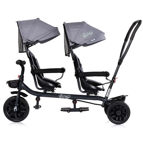 Tricicleta gemeni Chipolino Hip Hop platinum, Culoare: Gri,poza 4