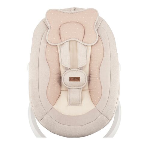Balansoar electric pentru bebelusi cu sezut rotativ 360 grade , Momi Pearl - Beige, Culoare: Bej,poza 6